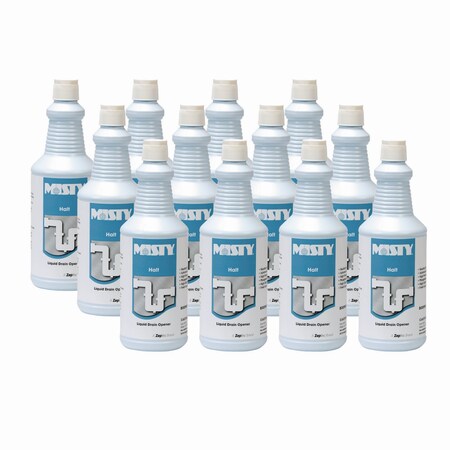 Misty Halt Liquid Drain Opener, 32 oz Bottle, PK12 1003698